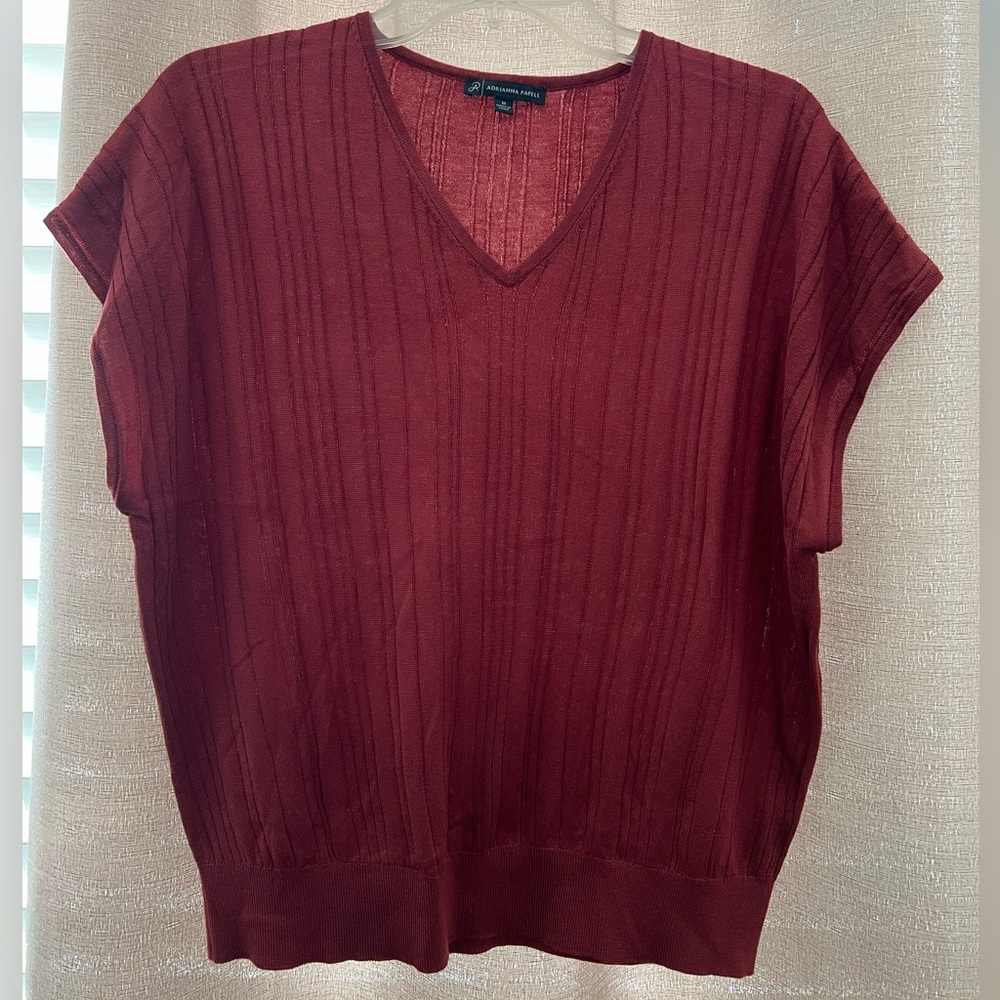 Adrianna Papell Berry Red Knit Top